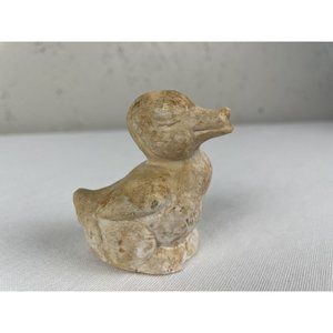 Vintage Small Duck Figurine Chalkware ? Primitive Sassy 2.5” Easter